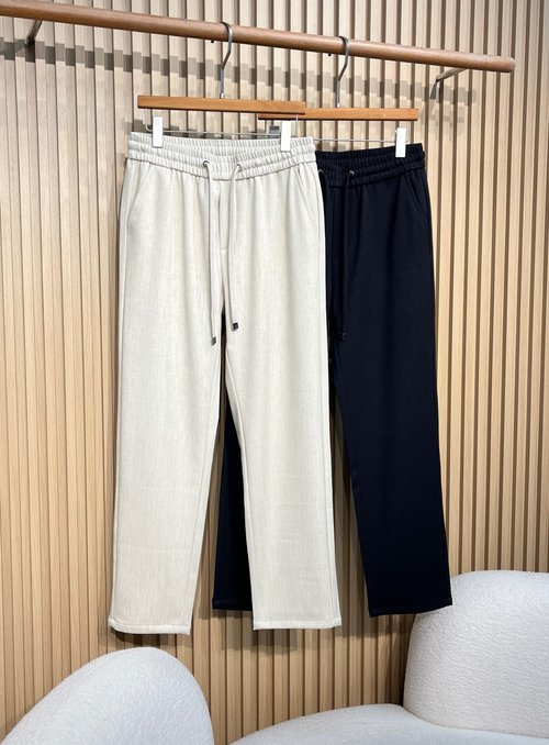 Loewe Premium Wool Blend Casual Pants with Drawstring
