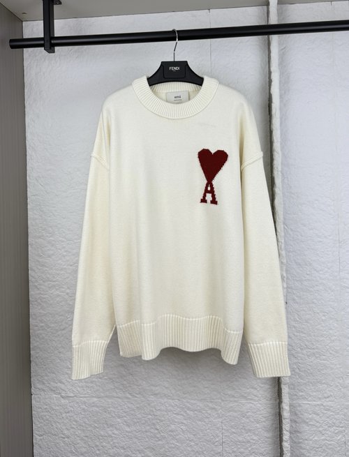 Ami Love Jacquard Knit Sweater