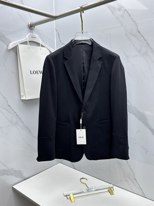 Dior Custom-Buttoned Linen Blend Suit Jacket