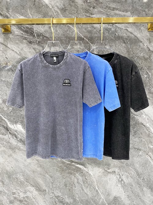 Balenciaga Vintage-washed T-shirt with Large Logo and Print