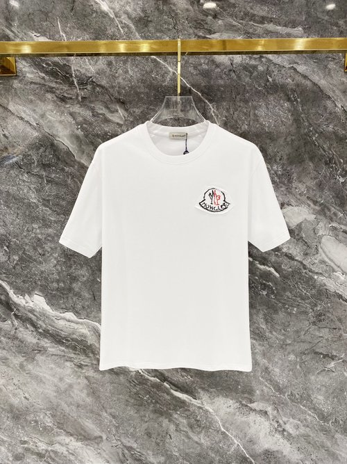 Moncler Cotton Short Sleeve T-Shirt with Classic Logo