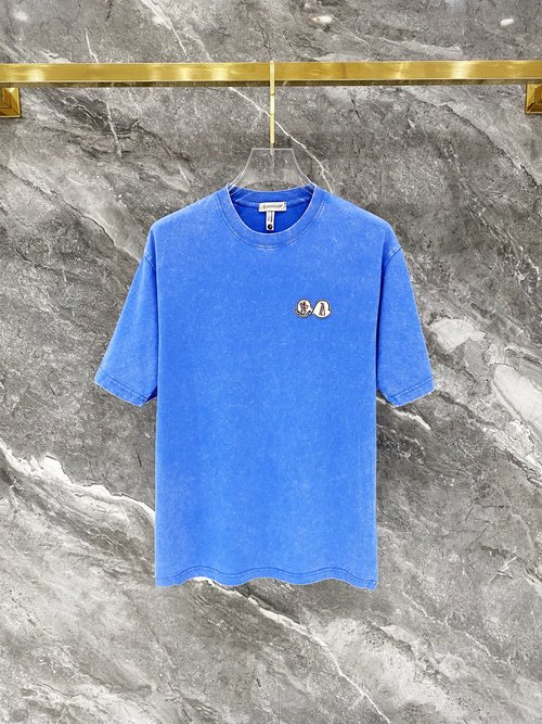 Moncler Vintage-Washed Cotton T-Shirt with Big Logo