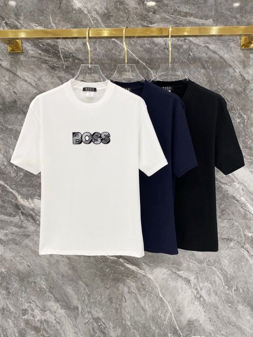 Boss 3D Embroidery Logo Cotton T-Shirt