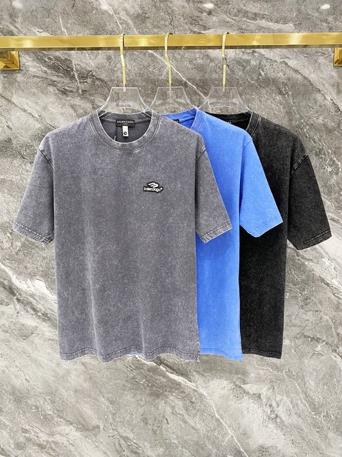 Balenciaga Vintage-Washed Cotton T-Shirt with Large Logo