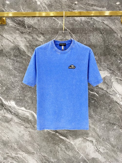 Balenciaga Vintage-Washed Cotton T-Shirt with Large Logo