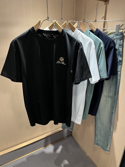 Loro Piana Custom Cotton Undershirt with Logo Embroidery