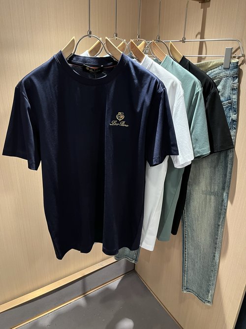 Loro Piana Custom Cotton Undershirt with Logo Embroidery