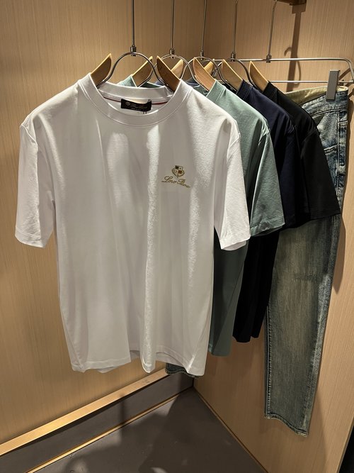 Loro Piana Custom Cotton Undershirt with Logo Embroidery