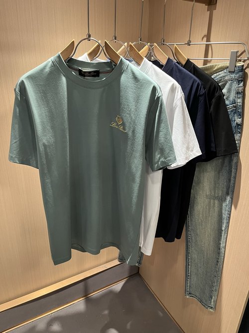 Loro Piana Custom Cotton Undershirt with Logo Embroidery