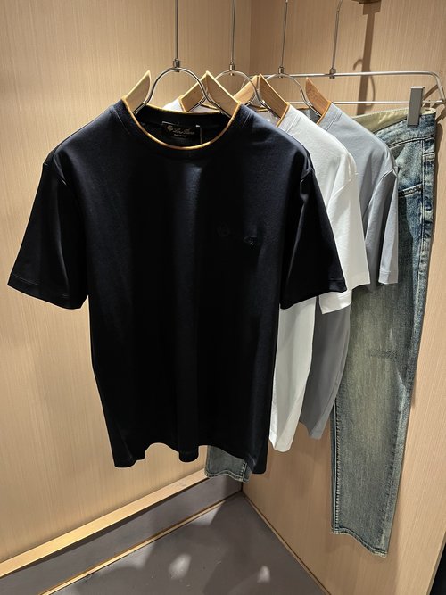 Loro Piana Comfortable Short-sleeve Undershirt with Logo Embroidery