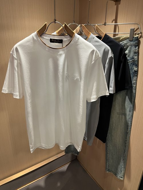 Loro Piana Short Sleeve Shirt with Logo Embroidery