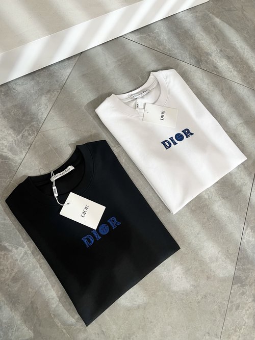 Dior 260g Cotton Short Sleeve T-Shirt with Logo Pressing