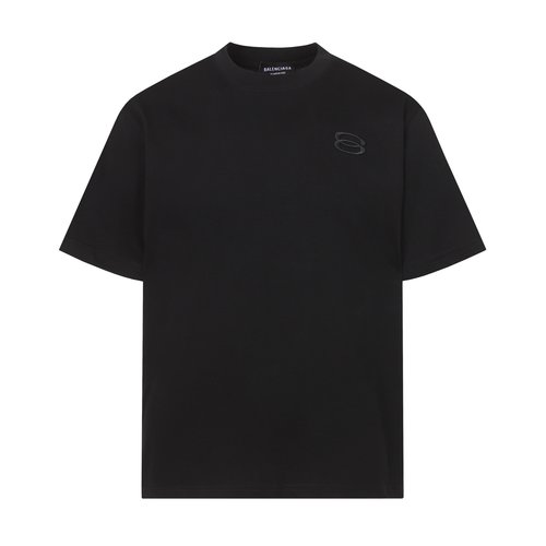 Balenciaga Ripped T-Shirt with Alphabet Logo Embroidery