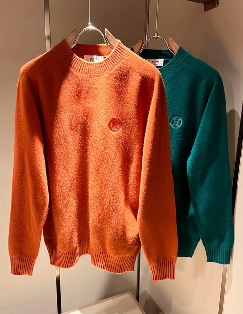 Hermes Wool Sweater with H Logo, Classic and Stylish