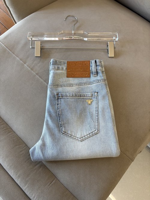 Fendi Soft Jeans with Leather Waist Tag, Classic Blue Wash