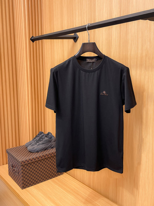 Loro Piana Stylish Round Neck T-Shirt with Logo Design