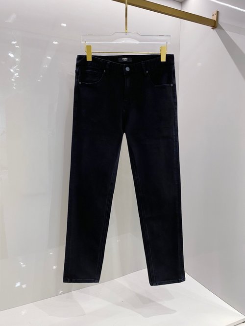 Fendi High - Quality Jeans with Imported Fixed - Color Fabric