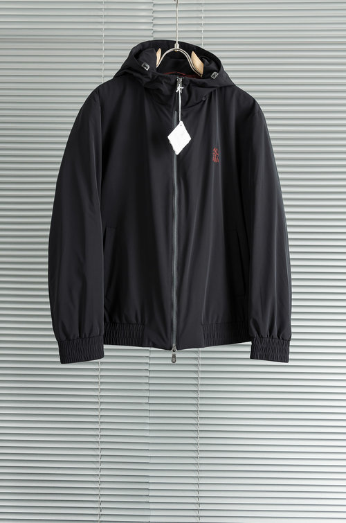 Brunello Cucinelli 90% White Goose Down Filled Jacket with High-Quality Fabric