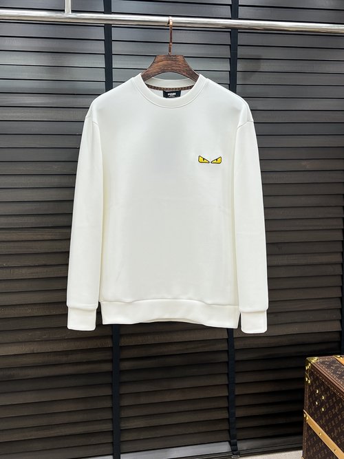 Fendi Unisex Round Neck Sweater with Pattern Decoration
