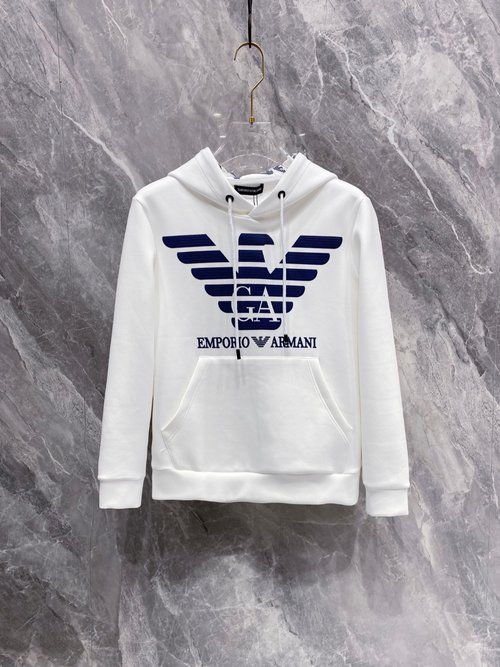 Armani Casual Long-Sleeved Hoodie with Logo Design
