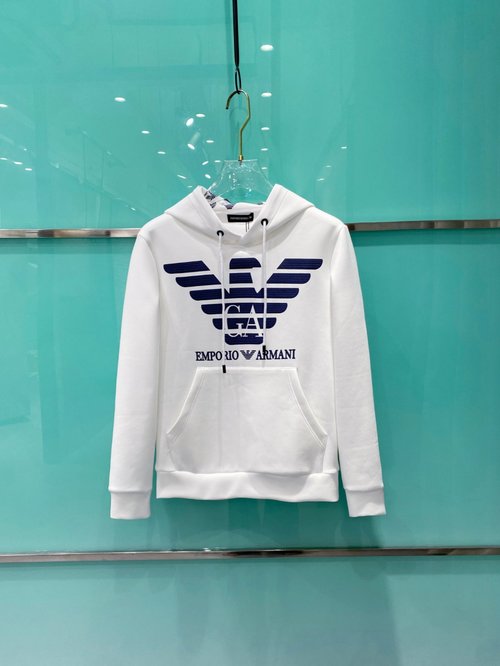 Armani Unisex Air Layer Hoodie with Printed Pattern