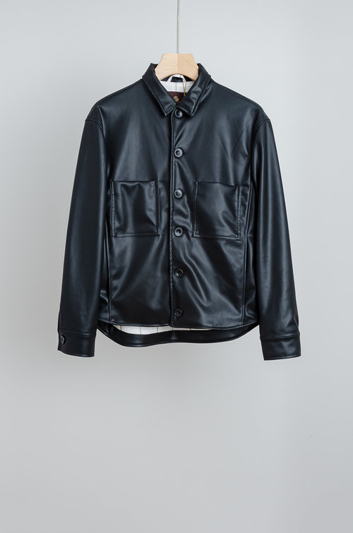 Loro Piana Simple and Functional Imported PU Leather Jacket