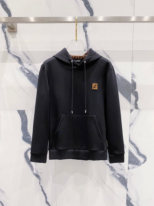 Fendi Fashionable All - cotton Hooded Sweatshirt for Everyone