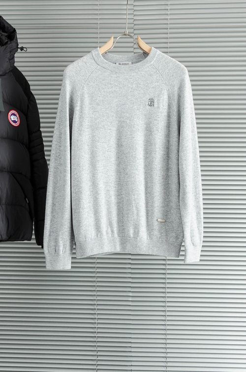 Brunello Cucinelli Classic Round-Neck 100% Wool Sweater