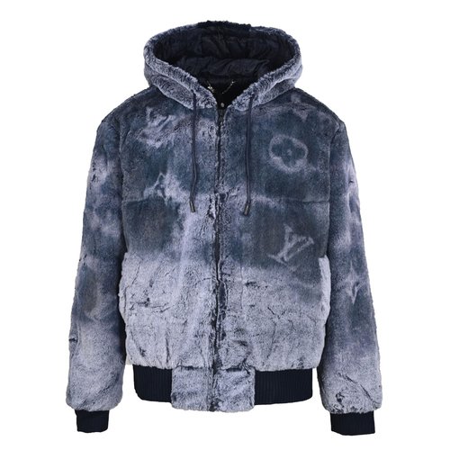 Louis Vuitton Full Print Faux Fur Coat with Customized Details