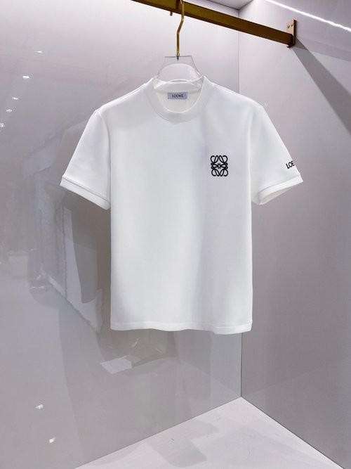 Loewe Air Layer Embroidered Logo Round Neck T-Shirt