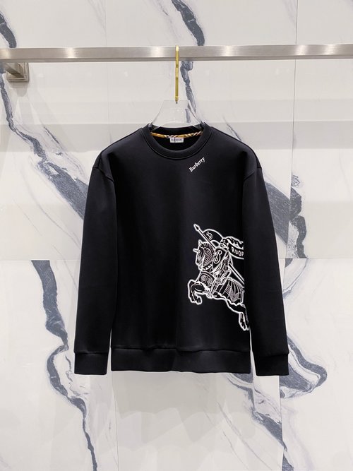 Burberry Space Cotton Pullover Hoodie with Embroidery