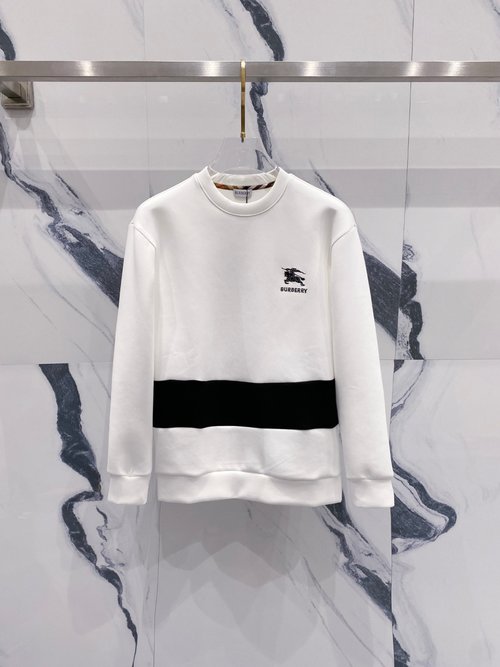 Burberry Space Cotton Pullover Hoodie with Embroidered Logo