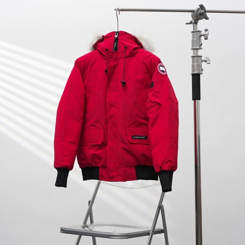 Canada Goose Pilot Hooded Down Jacket in Chinese Red