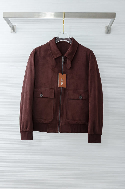 Loro Piana Eco - Friendly Suede Down Jacket with Functional Pockets