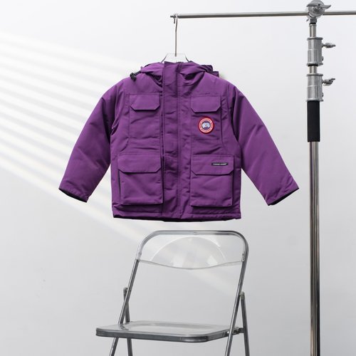 Canada Goose Kids Hooded Purple Down Jacket