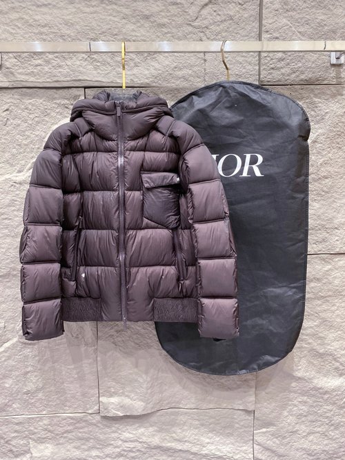Dior Slim - fit Down Jacket with Logo, High - quality White Duck Down