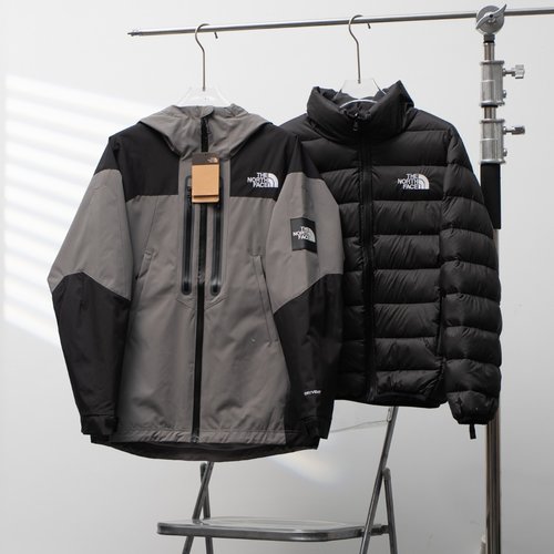The North Face Korean Style Double-Zipper Press-Seal Hooded Down Jacket