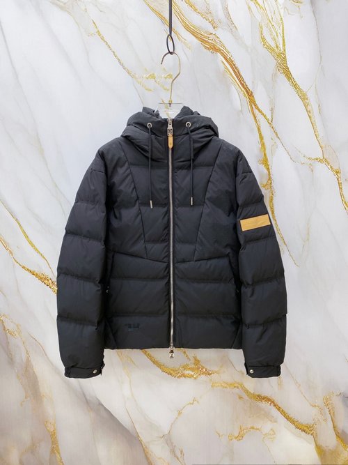 Louis Vuitton Embossed Logo Patchwork Down Jacket