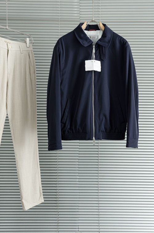 Brunello Cucinelli Versatile Collared Polyester Jacket for All Occasions