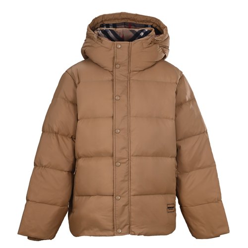 Burberry Silicone Logo Down Jacket with Cashmere Collar