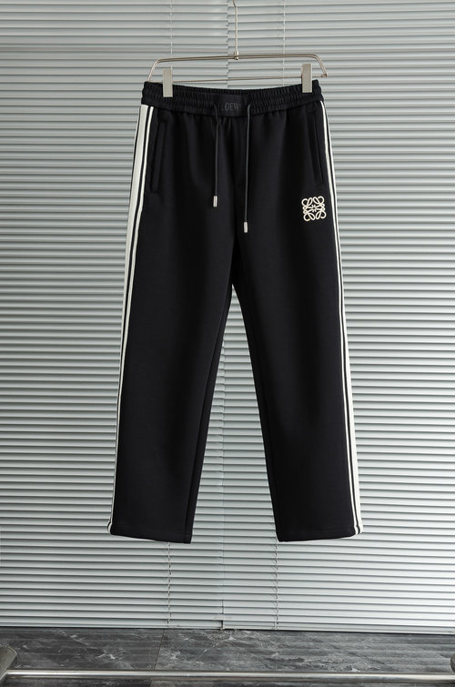 Loewe Comfortable Straight-Leg Pants with Elastic Waist