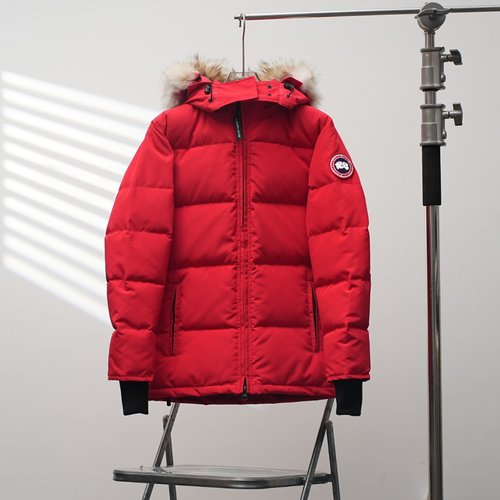 Canada Goose Direct Factory Supply, Red Hooded Down Jacket