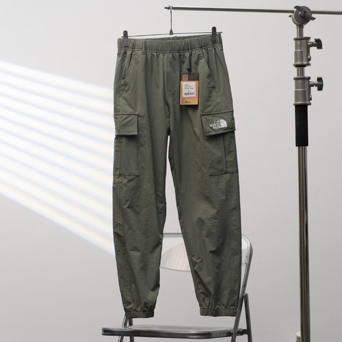 The North Face Embroidered Cuffed Work Pants in Military Green